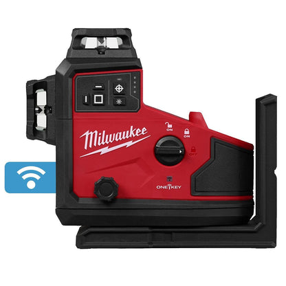 Milwaukee M12A3PLO-0C 12V M12 Green Auto Alignment 360° 3 Plane Laser with 1 x 3.0Ah Battery Charger Case & Laser Tripod