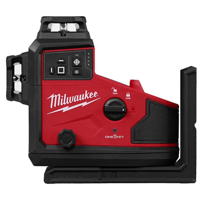 Milwaukee M12A3PLO-0C 12V M12 Green Auto Alignment 360° 3 Plane Laser with 1 x 2.0Ah Battery Charger Case & Laser Tripod